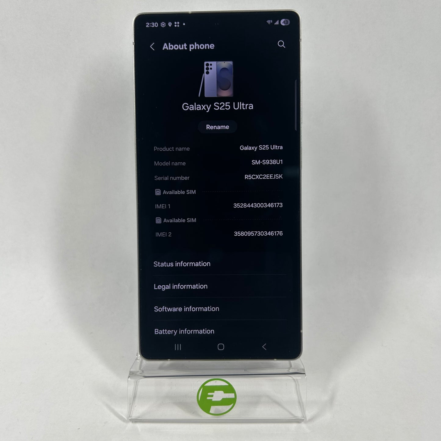 Unlocked Samsung Galaxy S25 Ultra 12GB RAM 512GB SM-S938U1 Titanium Silverblue