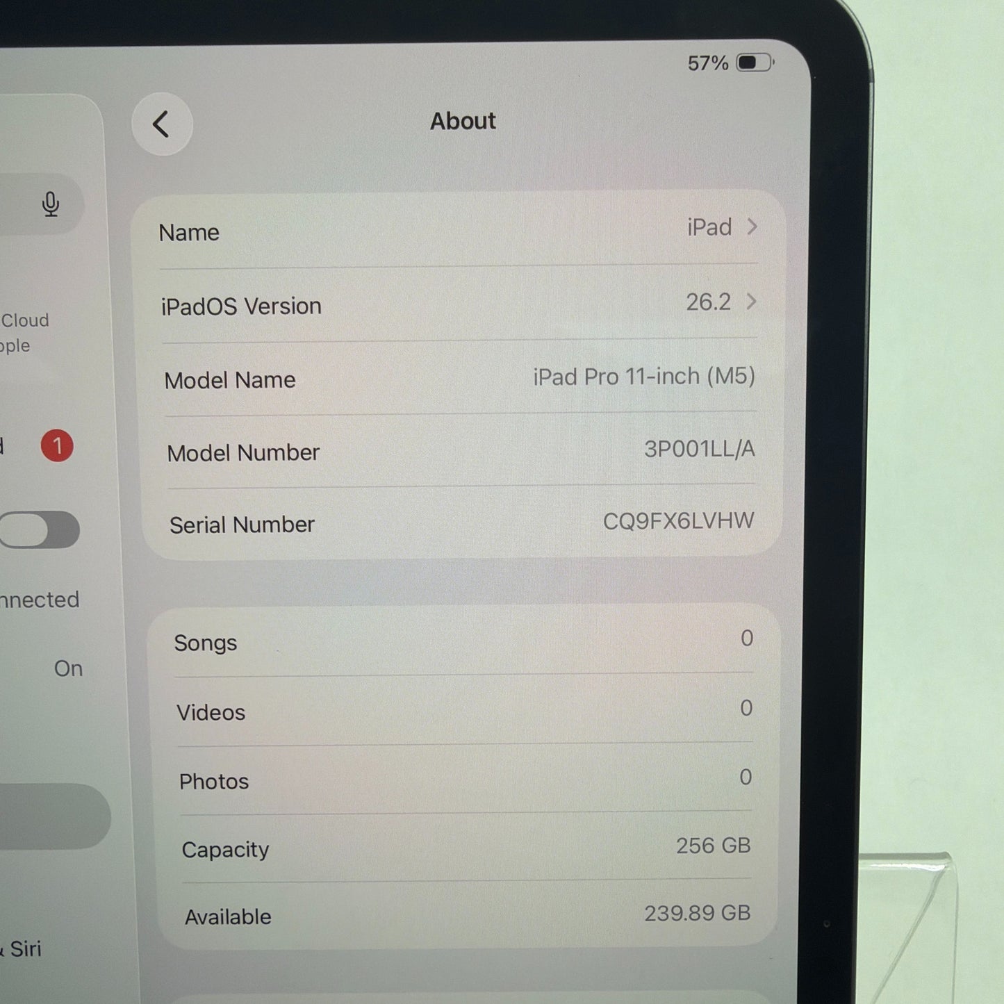 WiFi Only Apple iPad Pro 11" M5 256GB Space Black 3P001LL/A