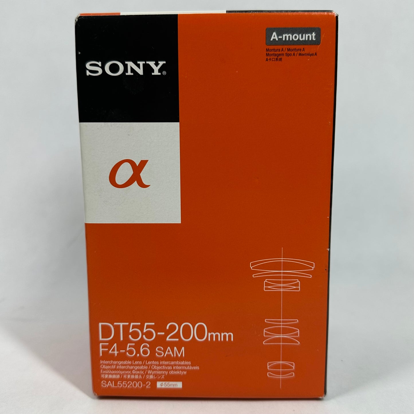 Sony DT 55-200mm f/4-5.6 A-Mount Zoom Lens SAL55200-2 Complete with Box