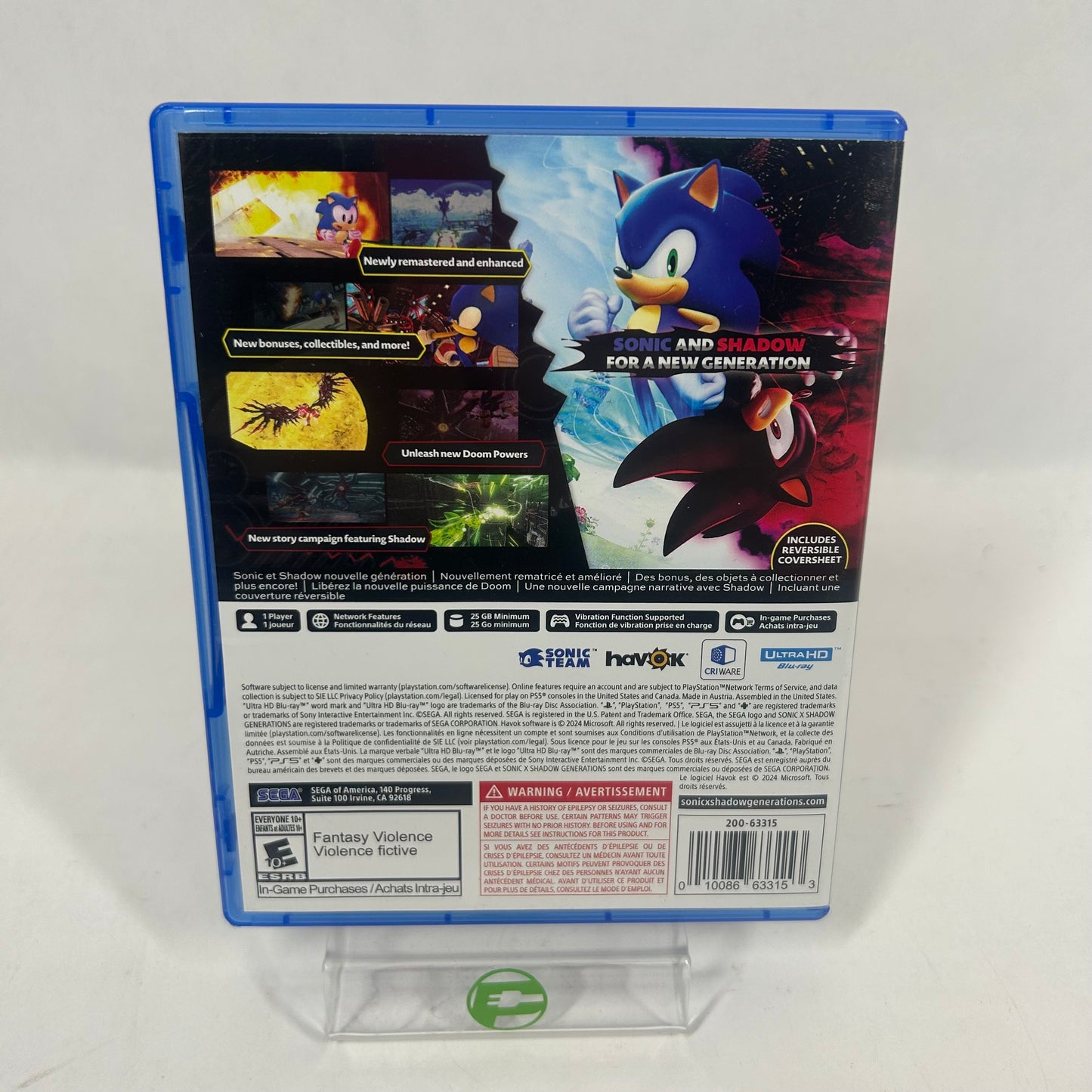 Sonic X Shadow Generations (Sony PlayStation 5 PS5, 2024)