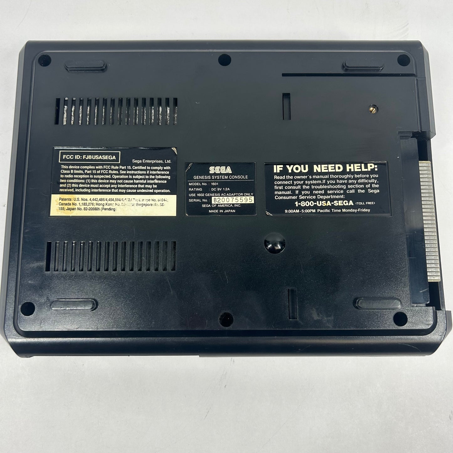 Sega Genesis Video Game Console Black 1601 READ