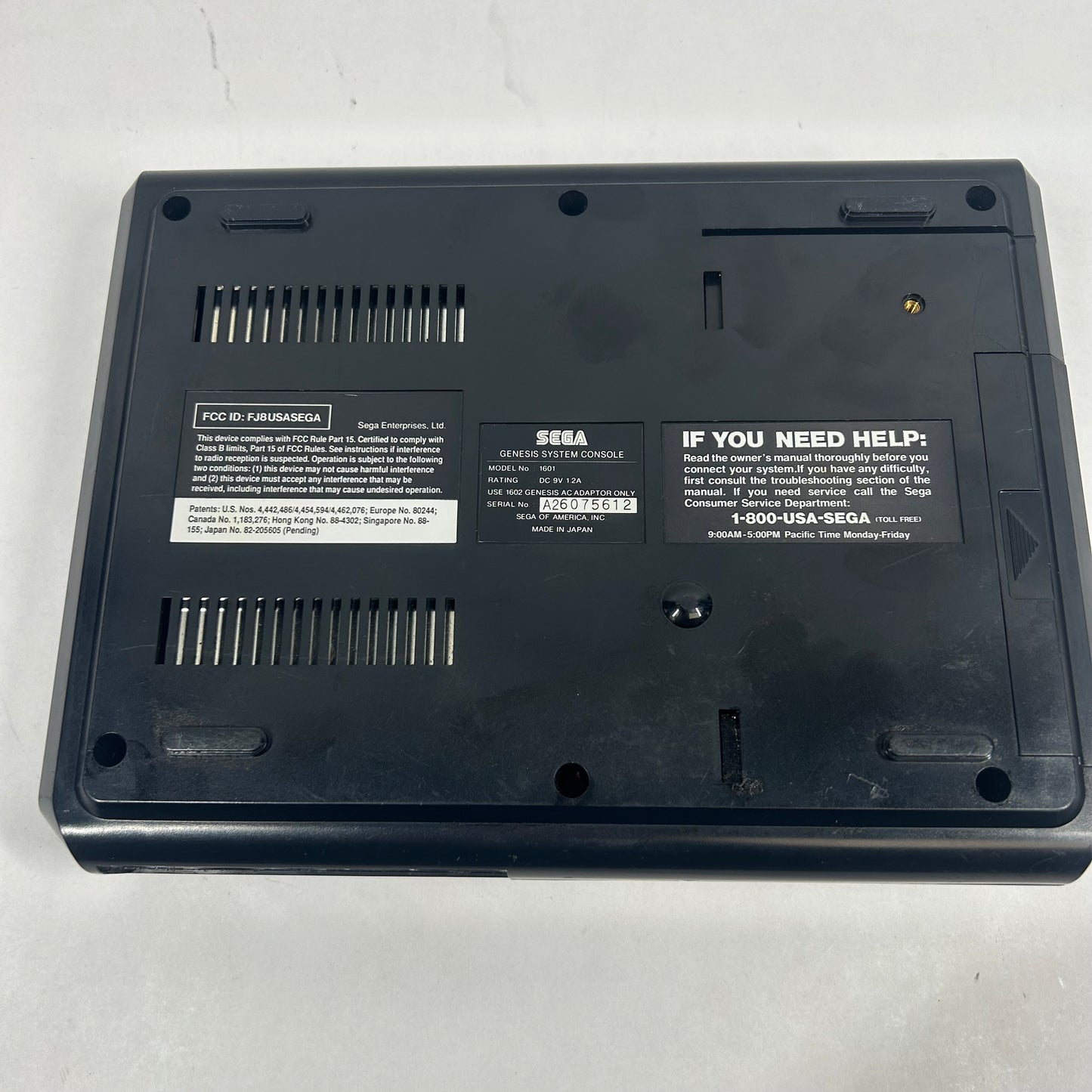 Sega Genesis Video Game Console Only Black 1601