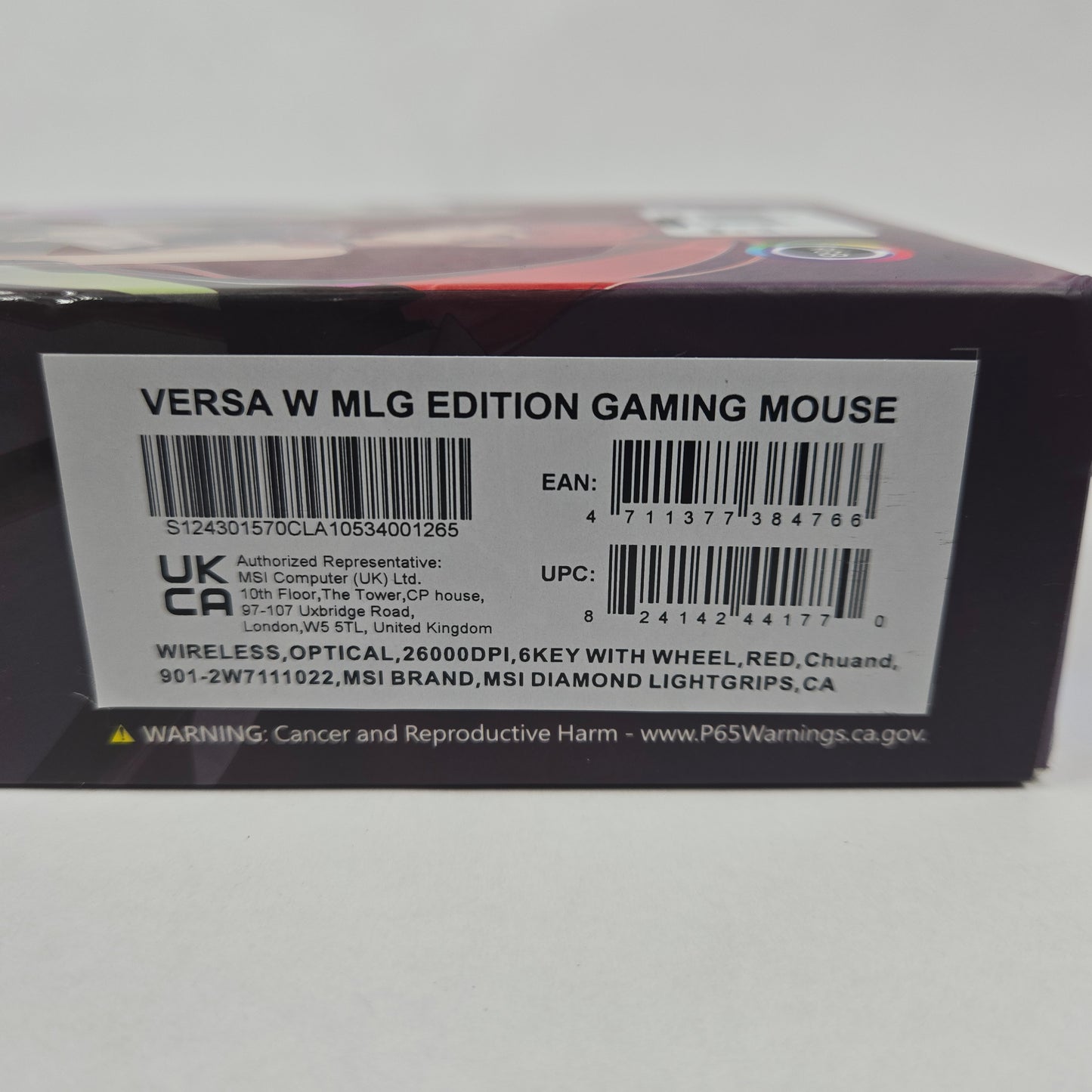 New MSi Versa Wireless MLG Edition Gaming Mouse