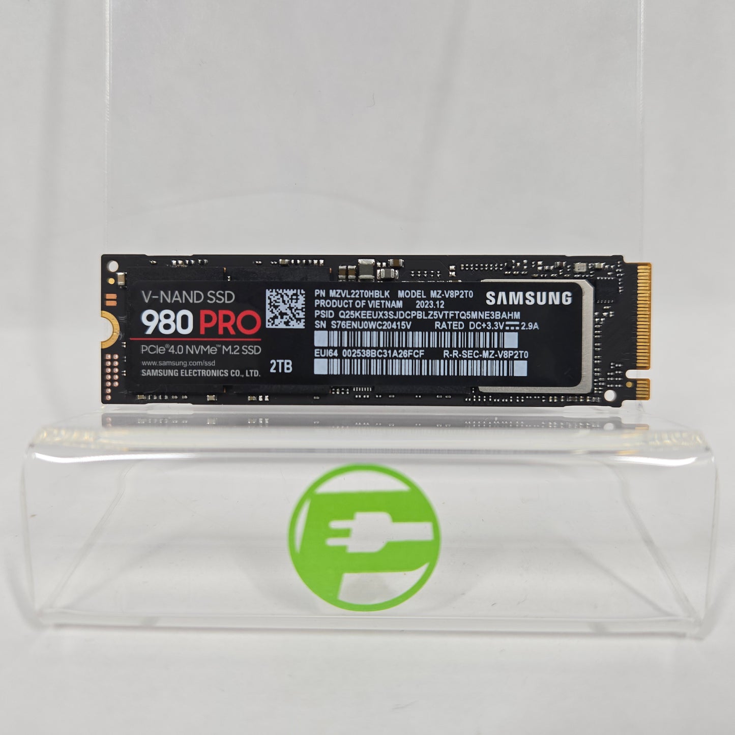 Samsung 2280mm 980 PRO SSD 2TB M.2 NVMe Gen 4.0 x 4 SSD MZ-V8P2T0