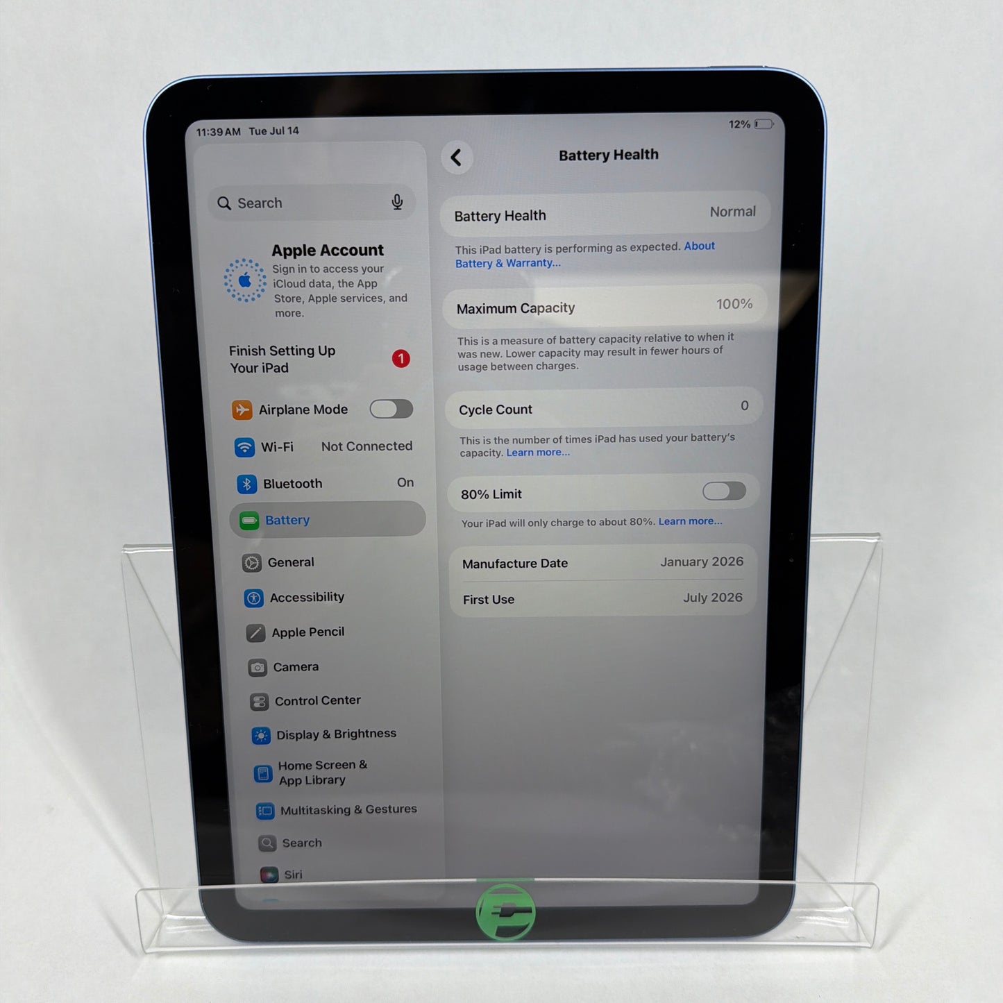WiFi Only Apple iPad 11" (A16) 128GB Blue MD4A4LL/A