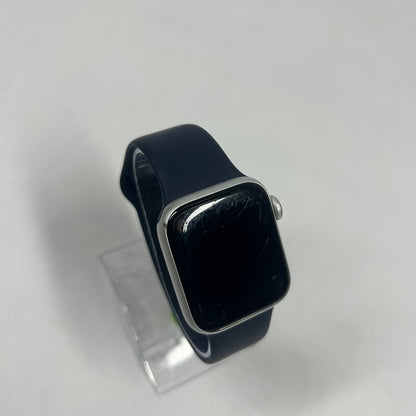 GPS Only Apple Watch SE 2nd Gen 40MM Silver Aluminum Blue Sport Band MNTP3LL/A