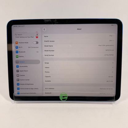 READ WiFi Only Apple iPad Air 4th Gen 64GB Silver NYFM2LL/A