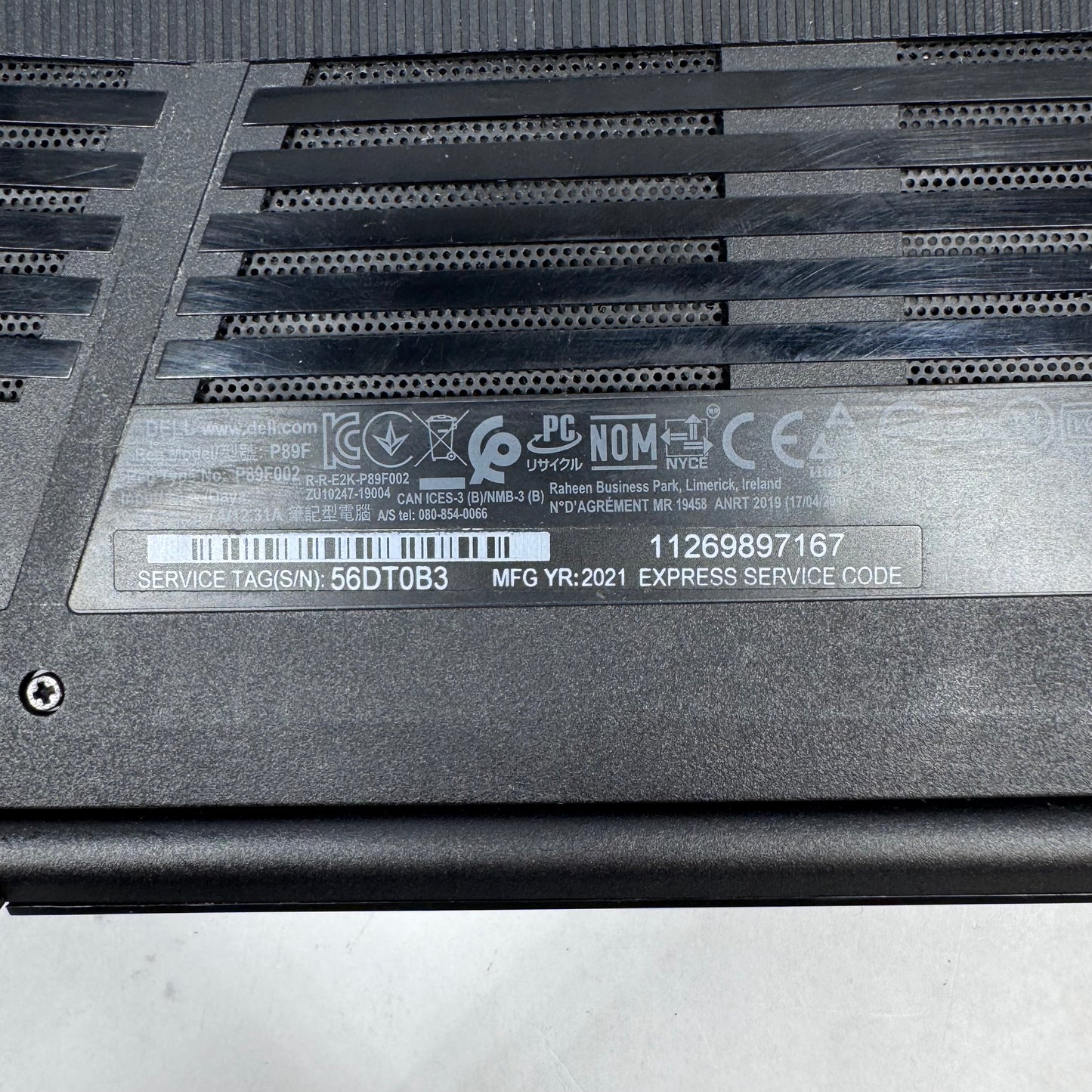 Dell G3 P89F 16" i7-10750H 2.6GHz 8GB RAM 256GB SSD GeForce GTX 1650 Ti