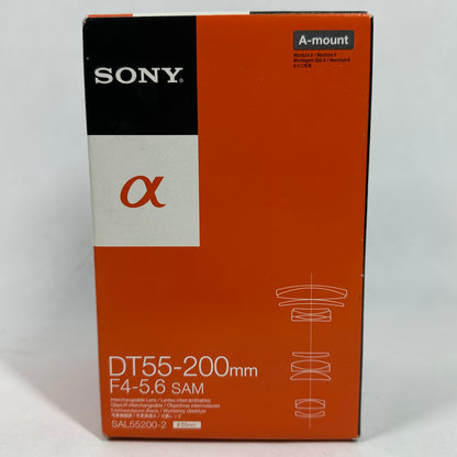 Sony DT 55-200mm f/4-5.6 A-Mount Zoom Lens SAL55200-2 Complete with Box