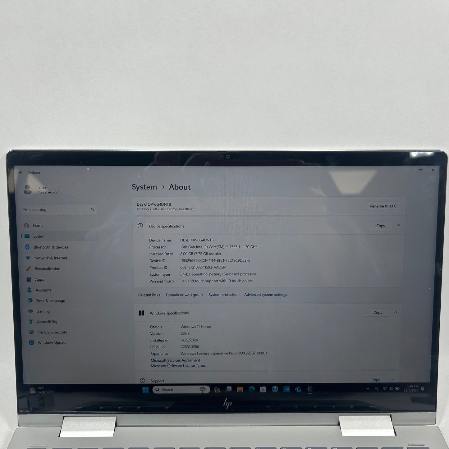 HP Envy x360 14-ES0013DX 14" i5-1335U 1.3GHz 8GB RAM 512GB SSD