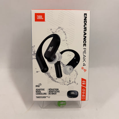 New JBL ENDURANCE PEAK 4 Wireless Noise Canceling In-Ear Headphones Black 