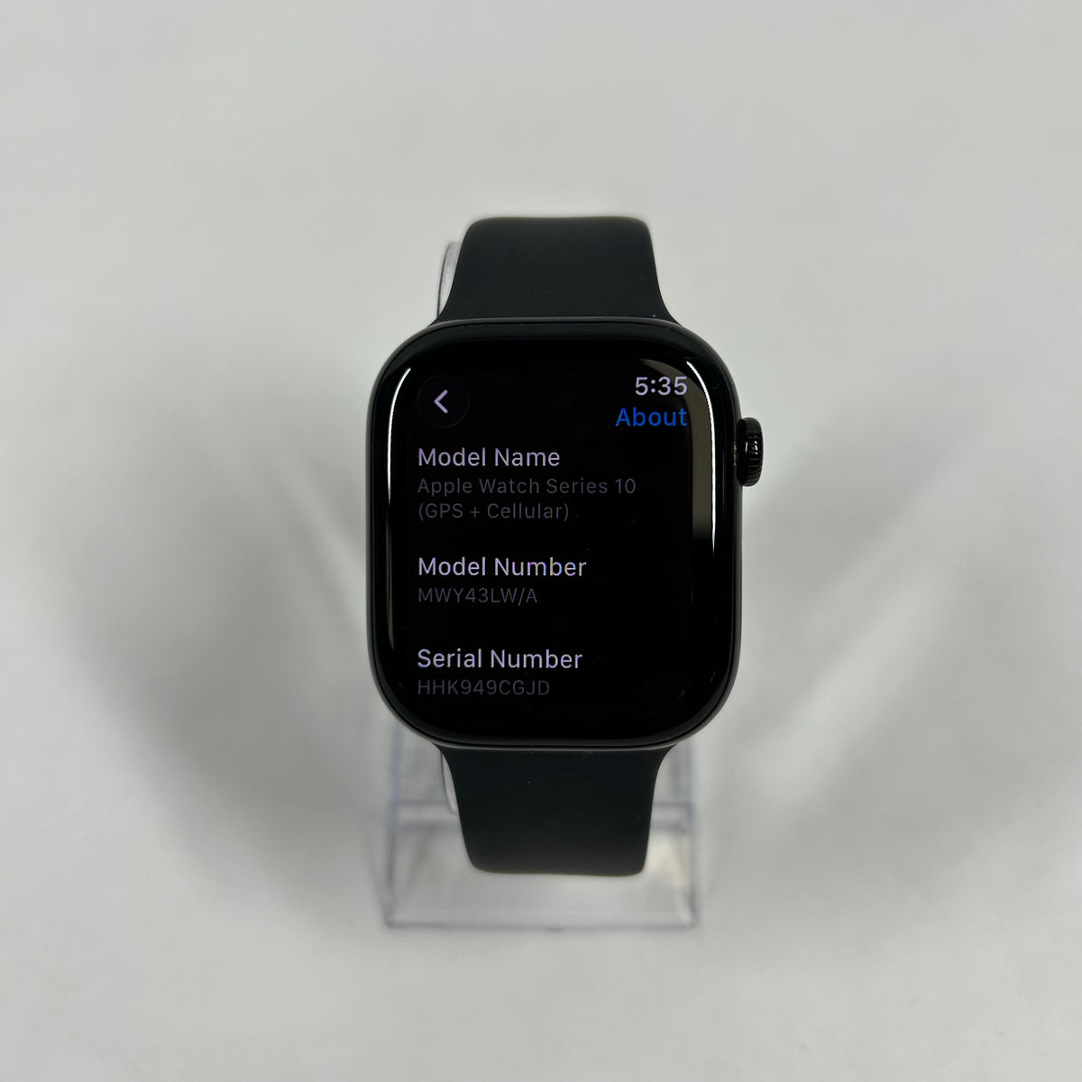 GPS Only Apple Watch Series 10 46MM Black Aluminum Black Sport Band MWY43LW/A