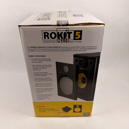 New KRK Rokit 5 G4 Bi-Amplified Near-Field Studio Monitor Black RP5G4-NA