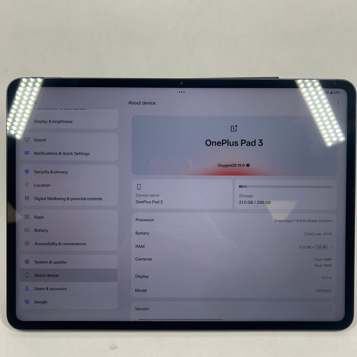 WiFi Only OnePlus OnePlus Pad 3 256GB Black OPD2415