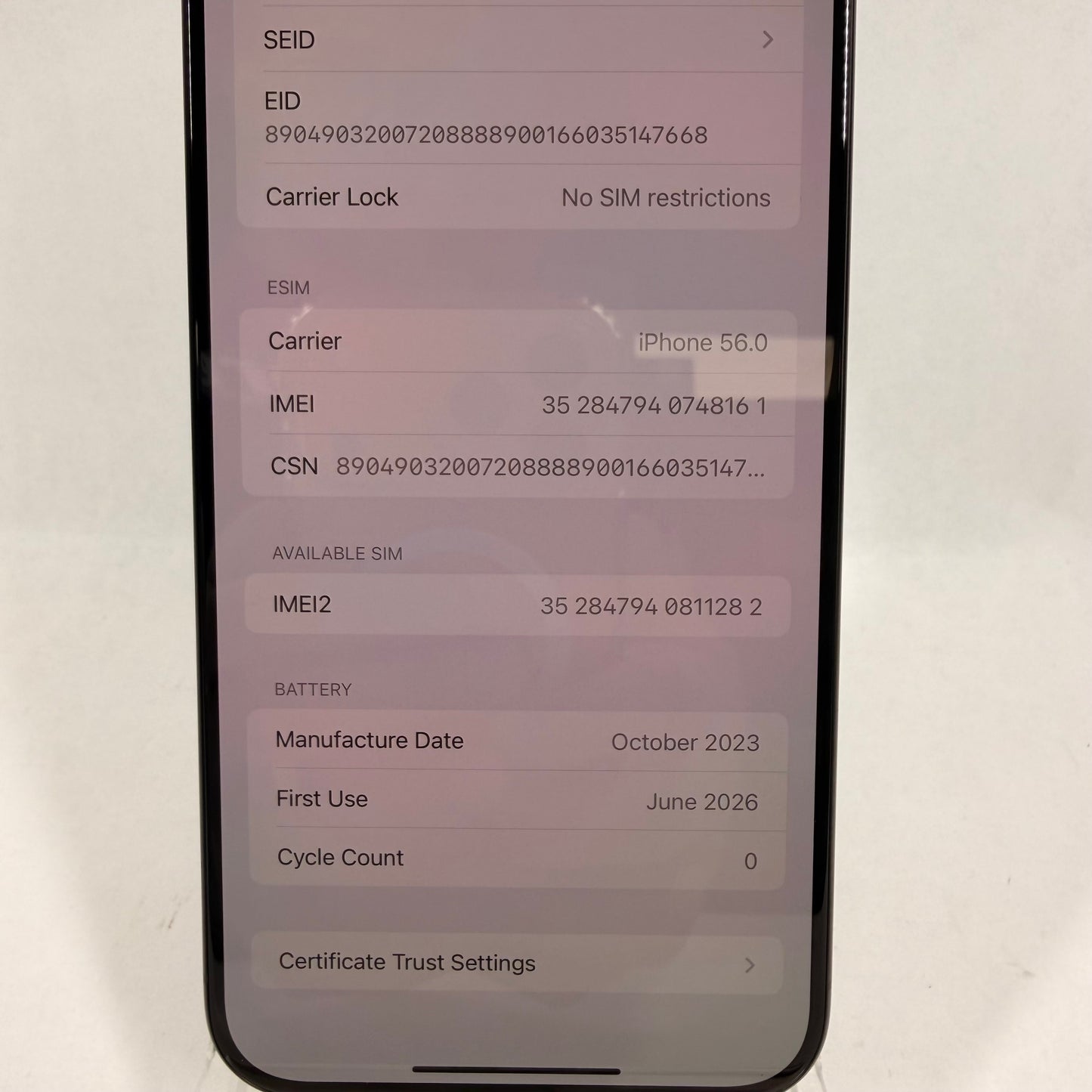 Flawless Factory Unlocked Apple iPhone 15 Pro Max 256GB Black NU663LL/A