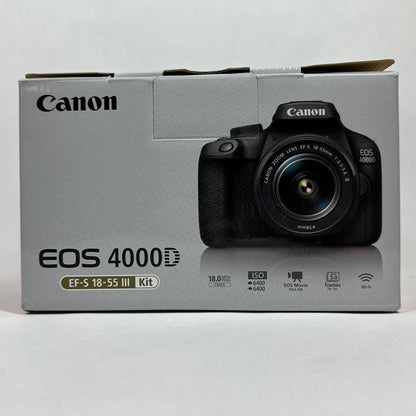 Canon EOS 4000D 18.0MP Digital SLR DSLR Camera EF-S 18-55 III Kit with Box