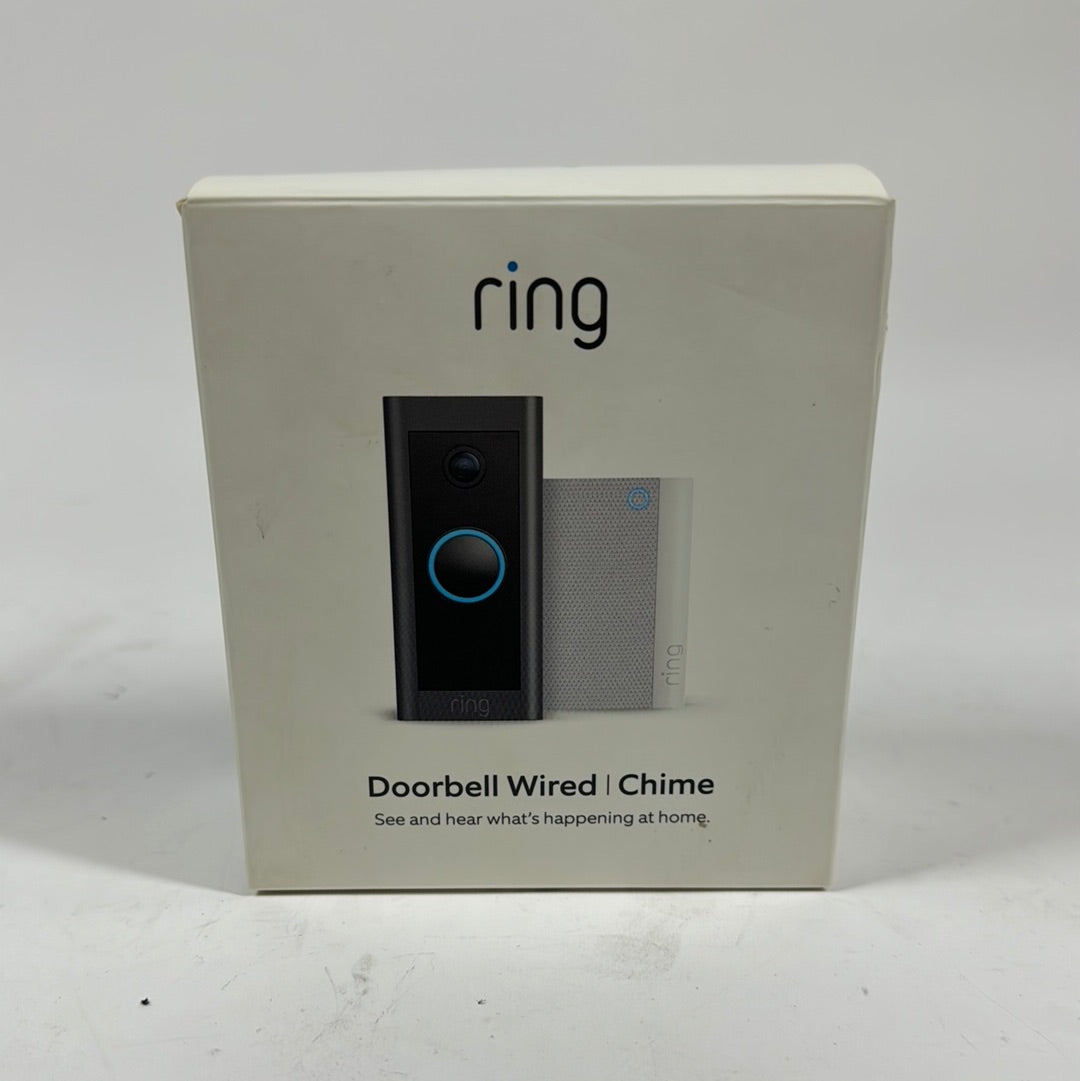 New Amazon Ring Doorbell Wired Chime Smart Doorbell Black 5F67E9