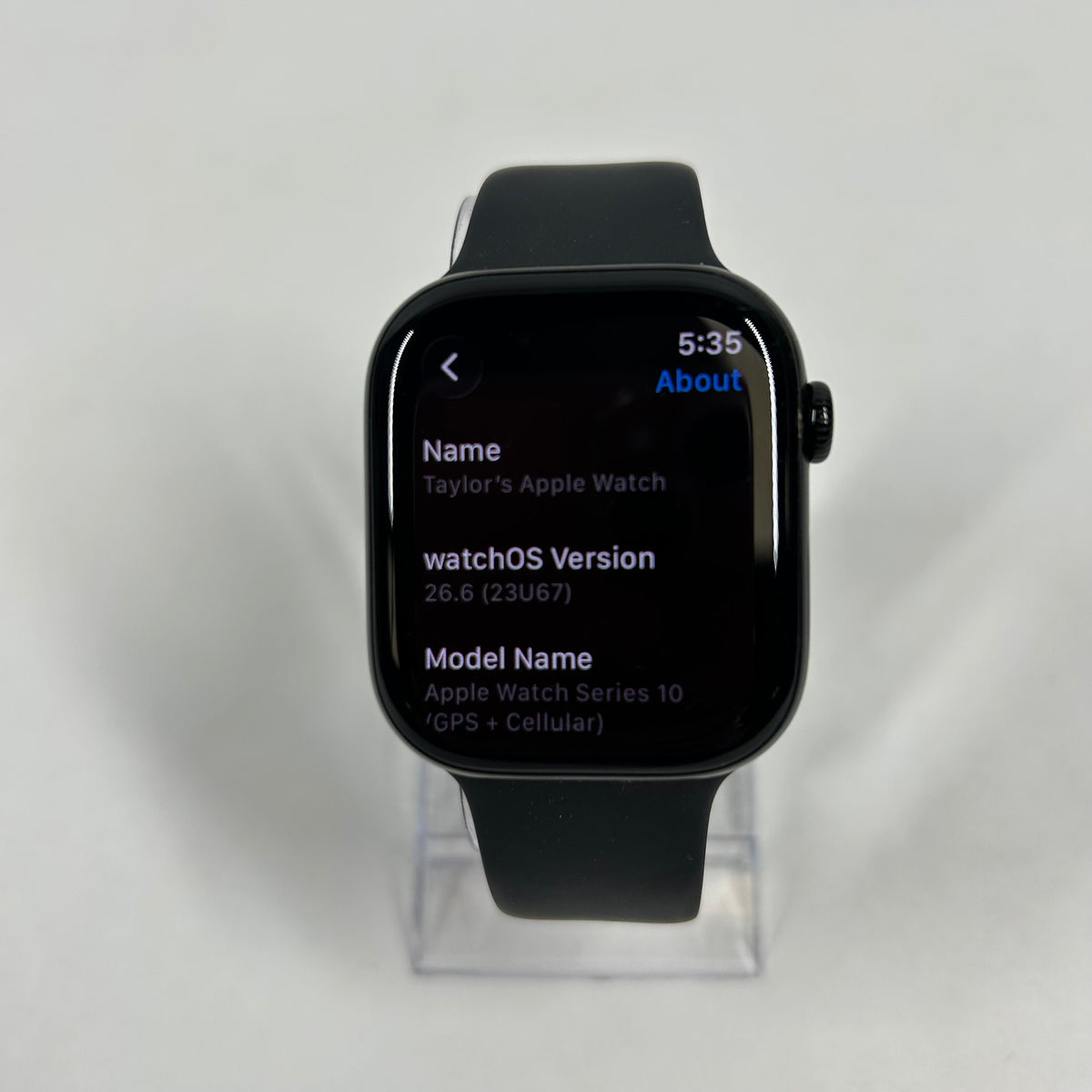 GPS Only Apple Watch Series 10 46MM Black Aluminum Black Sport Band MWY43LW/A