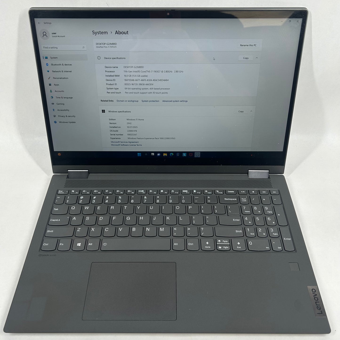 Lenovo IdeaPad Flex 5 15.6" i7-1165G7 2.8GHz 16GB RAM 500GB SSD