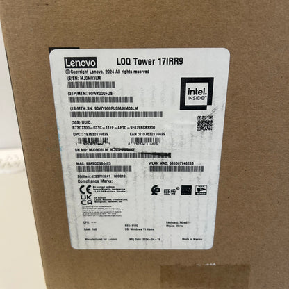 Lenovo LOQ Tower i5-14400F 4.70GHz 16GB RAM 512GB SSD Geforce RTX 3050