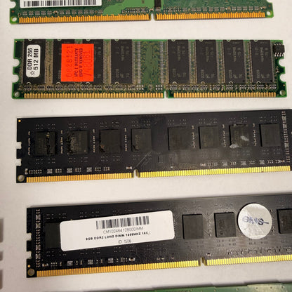 Mixed Lot of 24 RAM Memory Models DDR DDR2 DDR3 Assorted Brands