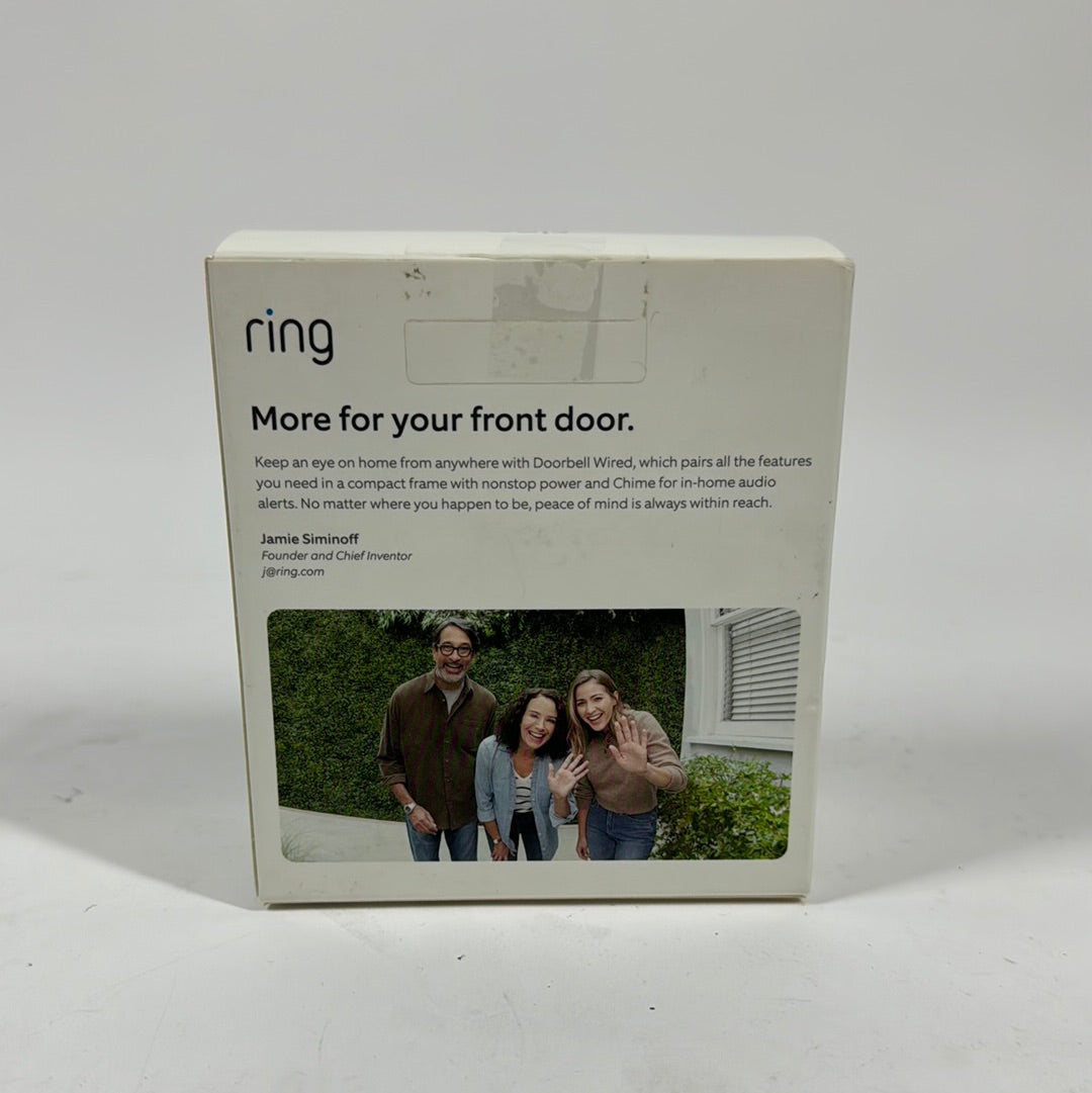 New Amazon Ring Doorbell Wired Chime Smart Doorbell Black 5F67E9