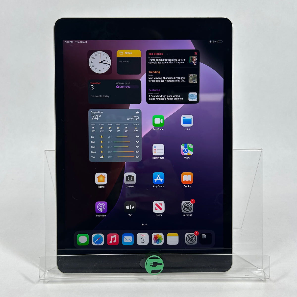 WiFi Only Apple iPad 9th Gen 64GB Silver MK7M3LL/A