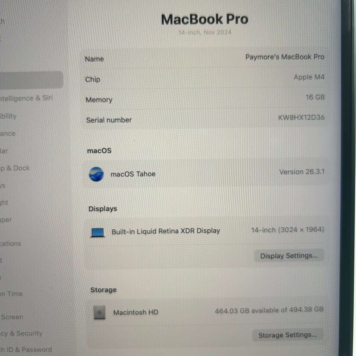 2024 Apple MacBook Pro 14" M4 10C GPU 4.5GHz 16GB RAM 512GB SSD MW2U3LL/A