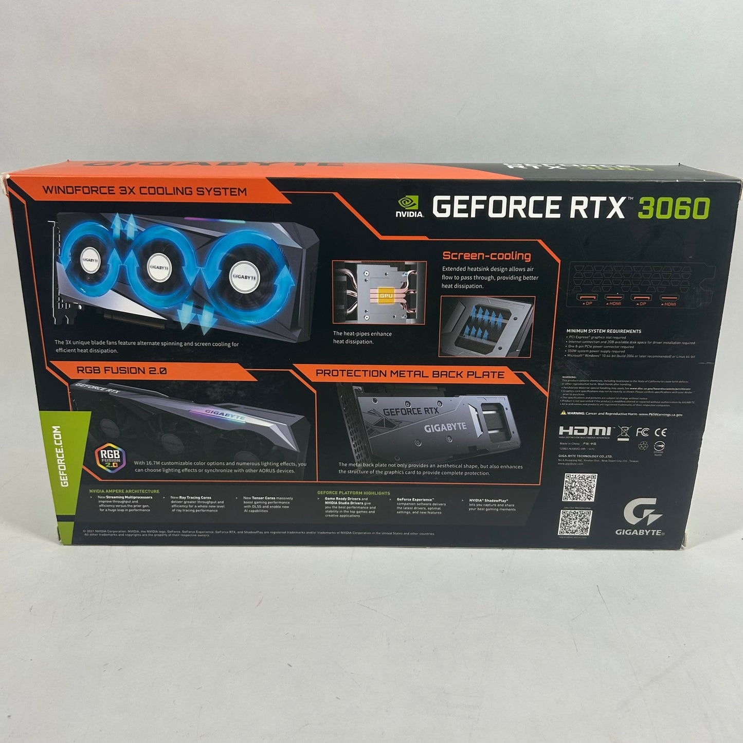 Gigabyte GeForce RTX 3060 12GB GDDR6X Graphics Card GV-N3060GAMING OC-12GB