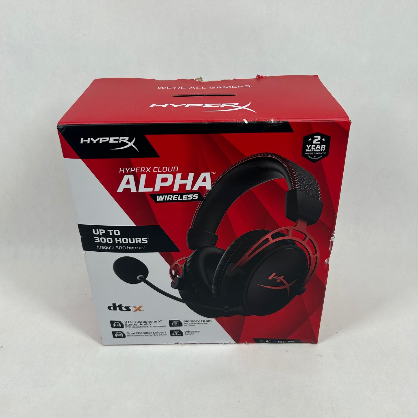 New Open Box Hyper X Cloud Alpha Wireless Wireless Headset 4P5D4AA