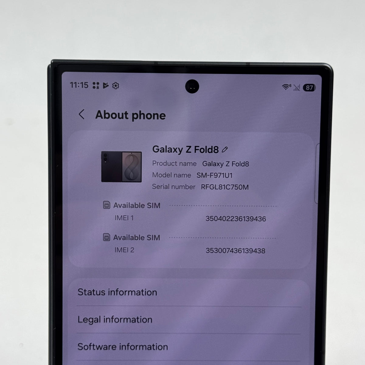 Factory Unlocked Samsung Galaxy Z Fold8 12GB RAM 256GB SM-F971U1 Graphite