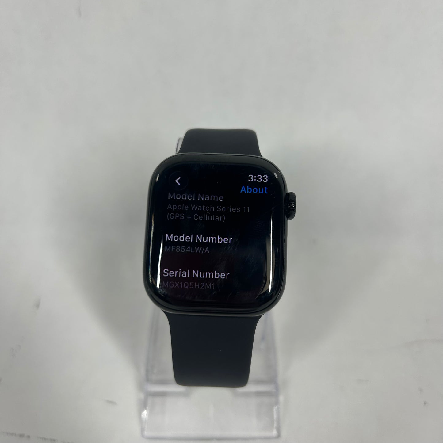 Factory Unlocked Apple Watch Series 11 42MM Jet Black Aluminum Gray Sport Band
