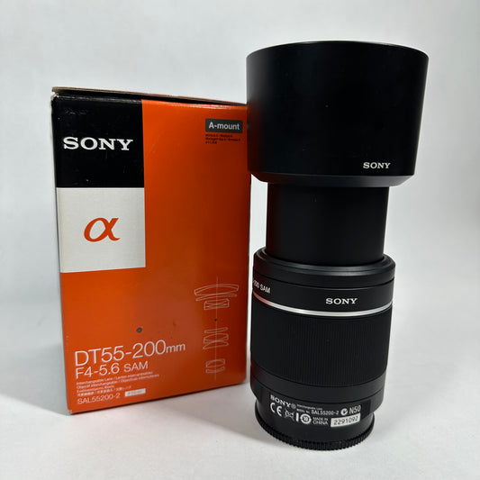 Sony DT 55-200mm f/4-5.6 A-Mount Zoom Lens SAL55200-2 Complete with Box