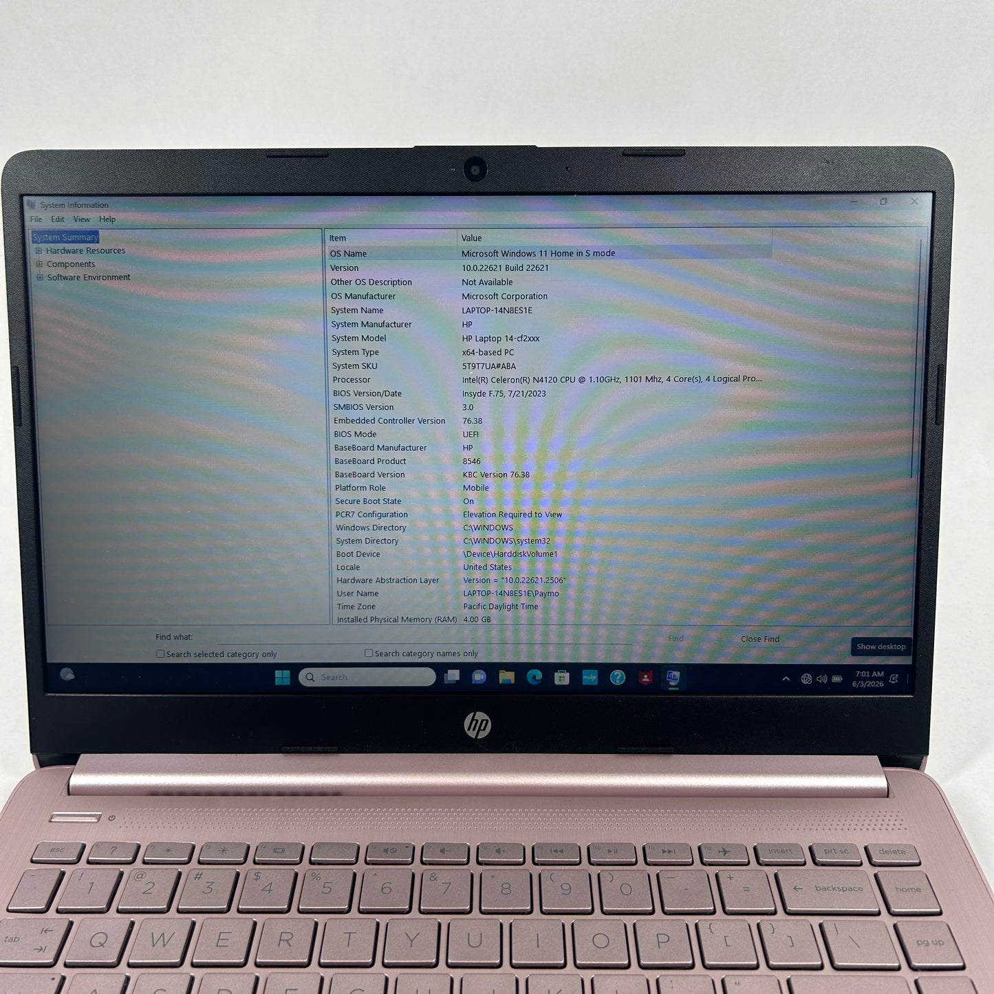 HP Laptop 14-CF2112WM 14" Celeron N4120 1.1GHz 4GB RAM 64GB SSD