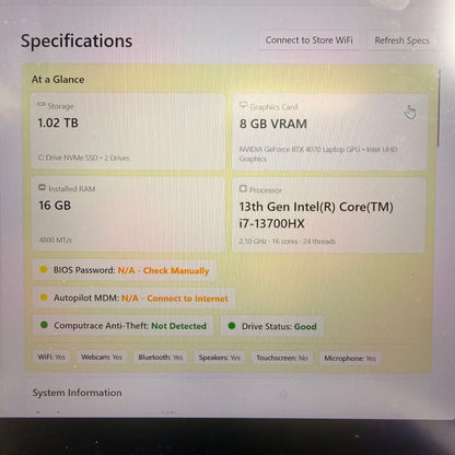 MSI Raider GE78HX 13VG 17" i7-13700HX 5.60GHz 16GB RAM 1TB SSD GeForce RTX 4070