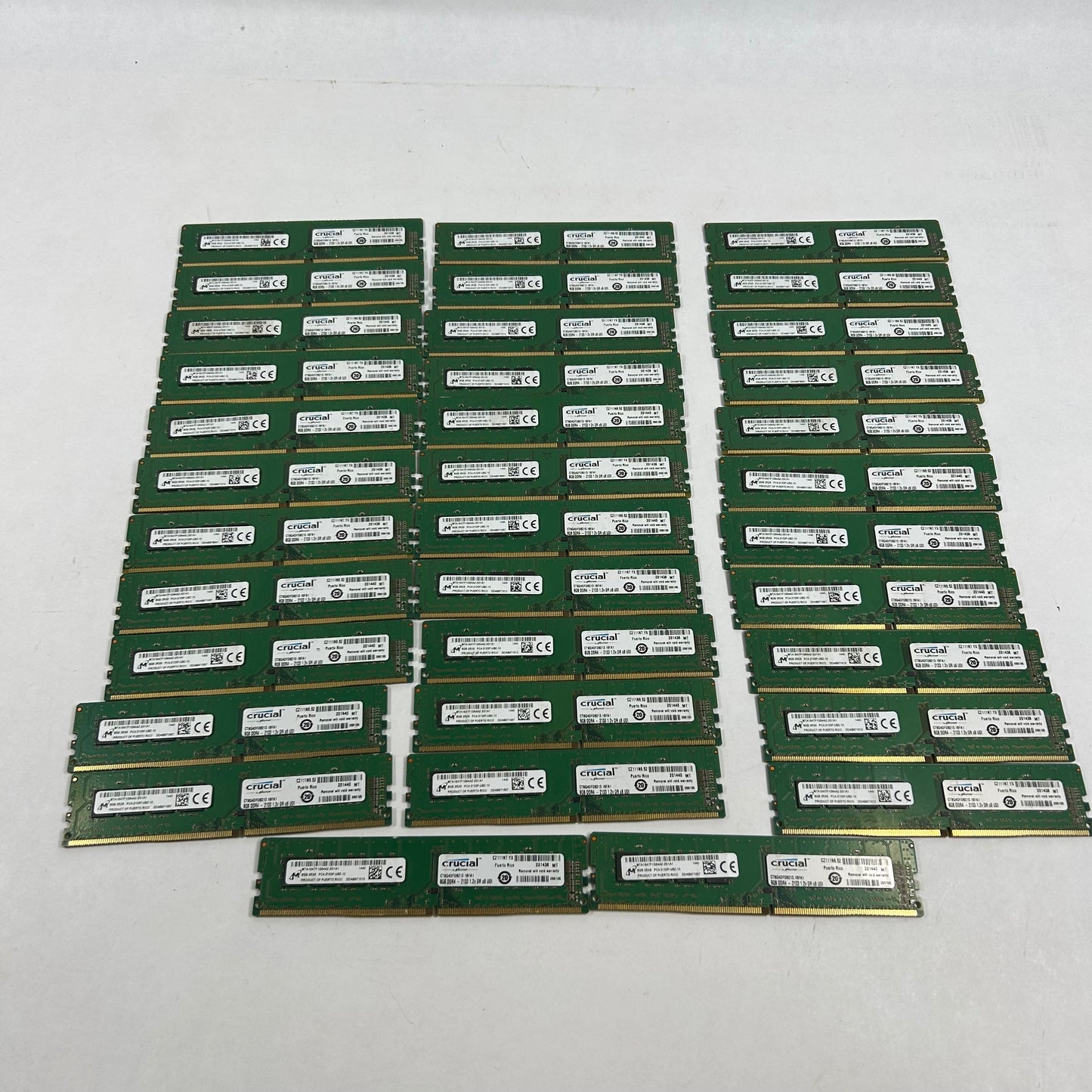 Lot of 35 Crucial 2RX8 8GB (1x8GB) RAM DDR4 2133MHz CT8G4DFD8213