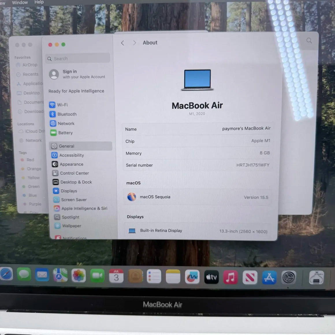 2020 Apple MacBook Air 13.3" M1 7C GPU 3.2GHz 8GB RAM 256GB MGN93LL/A