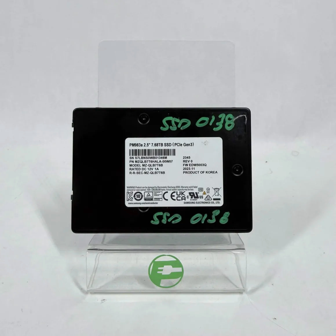 Samsung 2.5" PM983a 8TB U.2 PCIe 3.0 x4 (NVMe) SSD MZ-QLB7T6B SSD