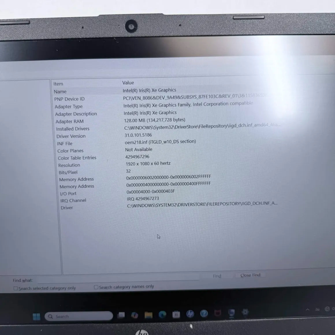 Broken HP Laptop 4L0C9EGM 11" i5-1135G7 3.5GHz 16GB RAM 256GB SSD