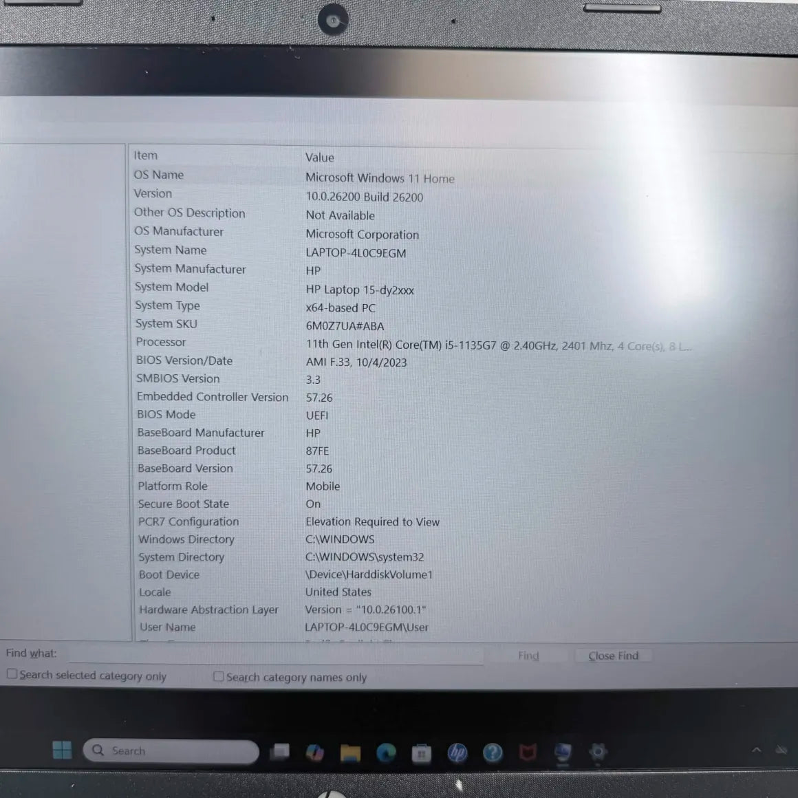 Broken HP Laptop 4L0C9EGM 11" i5-1135G7 3.5GHz 16GB RAM 256GB SSD