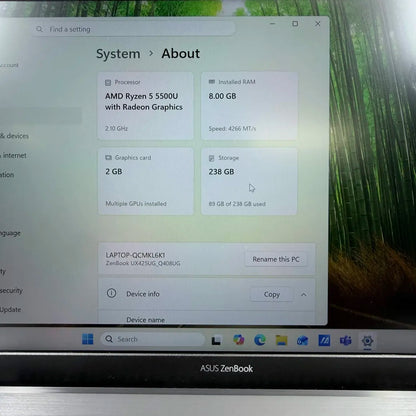 Asus Zenbook 14 Q408UG 11" Ryzen 5 5500U 2.1GHz 8GB RAM 256GB SSD
