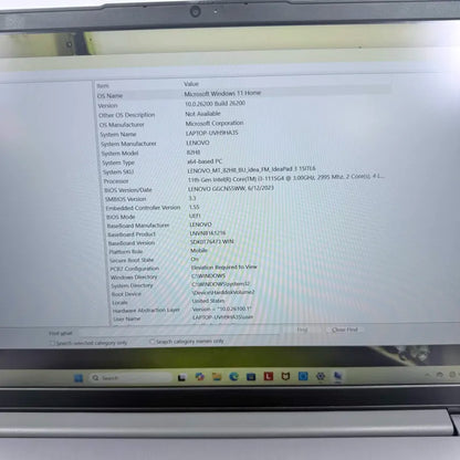 Lenovo IdeaPad 3 82H8 15.6" i3-1115G4 3.0GHz 16GB RAM 256GB SSD