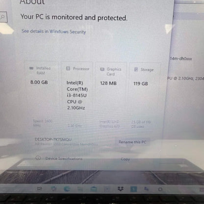 HP Pavilion x360 14m-dh000dx 14" i3-8145U 2.1GHz 8GB RAM 128GB SSD