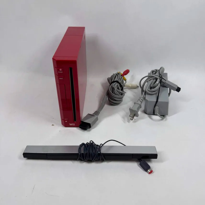 Nintendo Wii Console Gaming System RVL-001 Mario Red