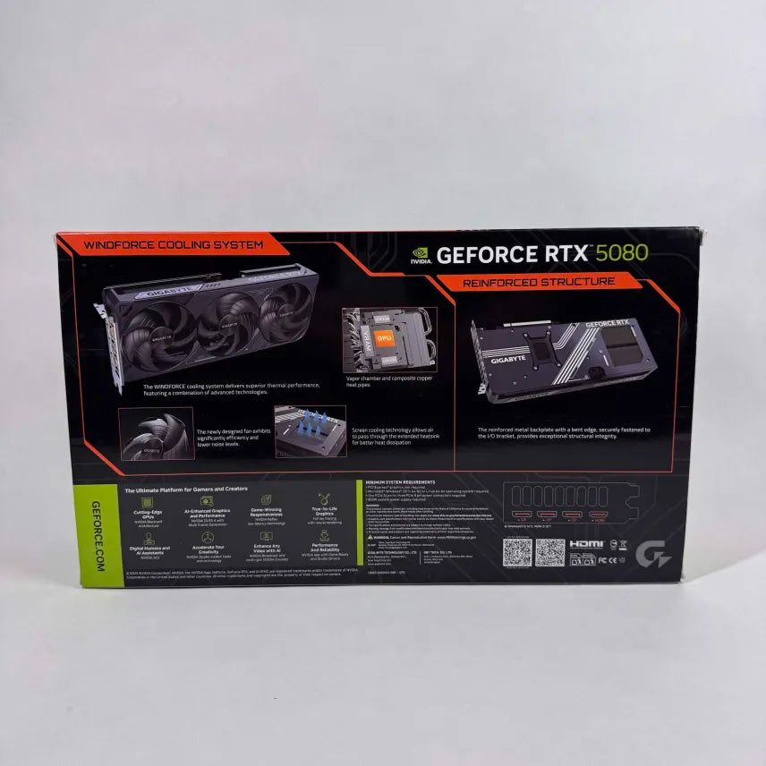 New Gigabyte GeForce RTX 5080 Windforce OC 16GB GDDR7 Graphics Card