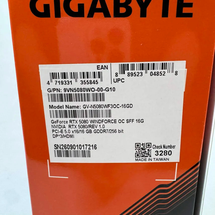 New Gigabyte GeForce RTX 5080 Windforce OC 16GB GDDR7 Graphics Card