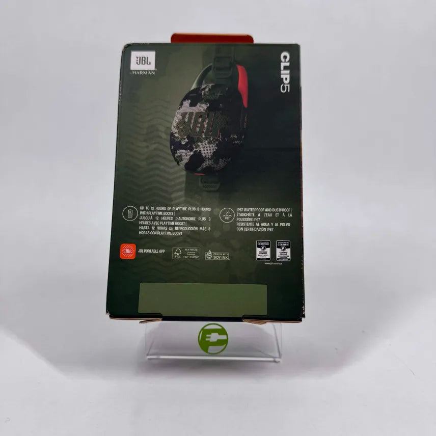 New JBL Clip 5 Portable Bluetooth Party Speaker Camo JBLCLIP5SQUADAM