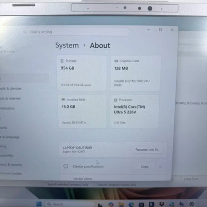Acer Aspire A14 O6U71N89 13.3" Core Ultra 5 226V 2.1GHz 16GB RAM 1TB SSD