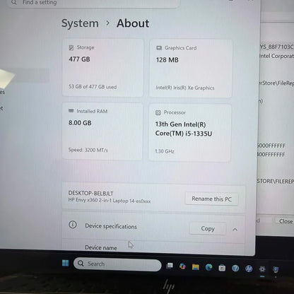 HP Envy 14-ES0XXX 14" i5-1335U 1.3GHz 8GB RAM 512GB SSD