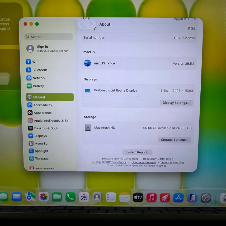2026 Apple MacBook Neo 13" A18 Pro 5C GPU 4.0GHz 8GB RAM 256GB SSD MHFD4LL/A